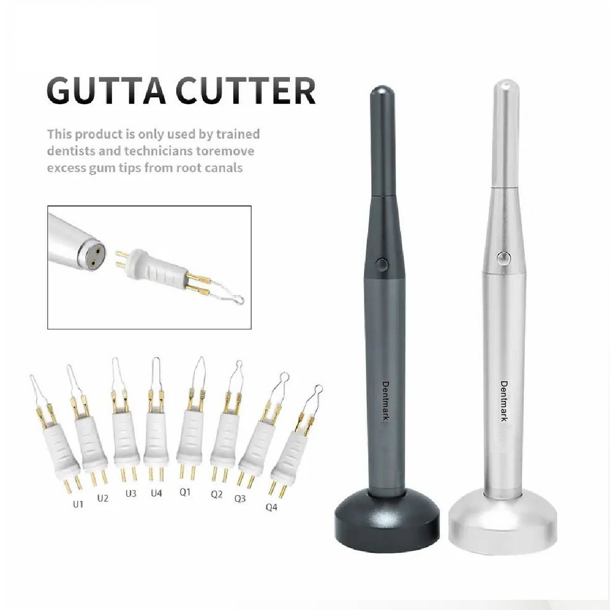 Buy Dental Endo Gutta Percha Cutter with 8 Tips - Silver Colour ...